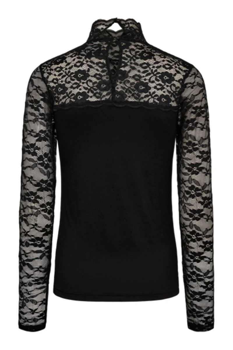 Lisa Ls Lace Blouse | Black | Bluse fra Liberté - Image 3
