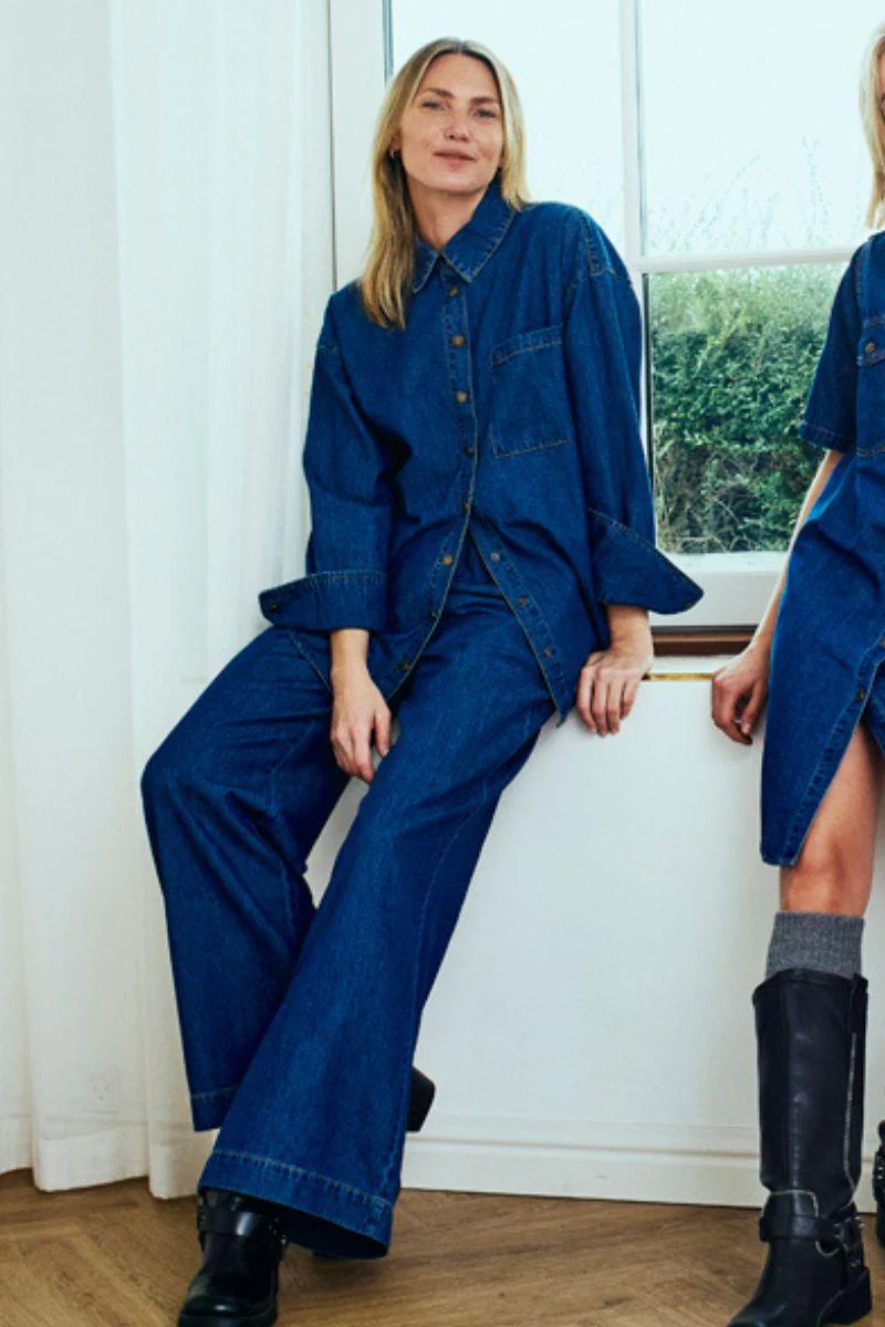 Lisea Pants 206590 | Medium Blue Denim | Bukser fra Freequent - Image 6