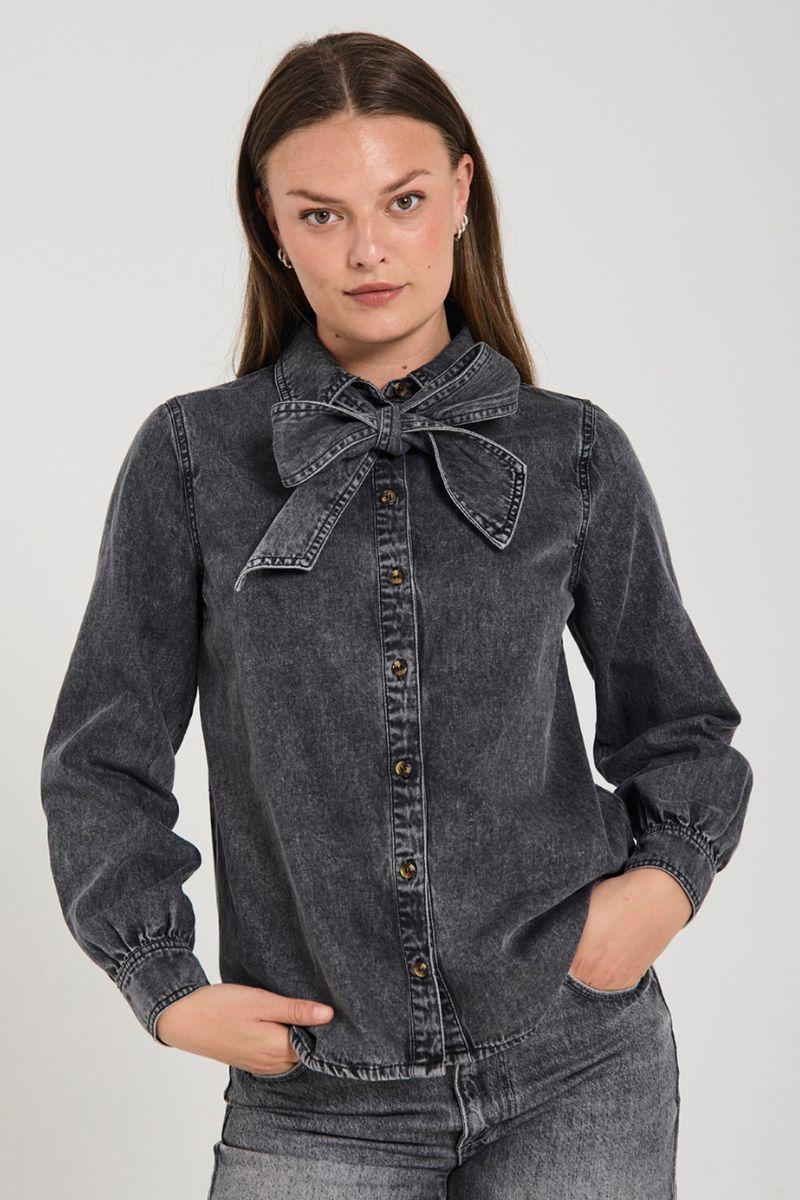 Lisea Shirt 206690 | Vintage Grey Denim | Shirt fra Freequent - Image 8