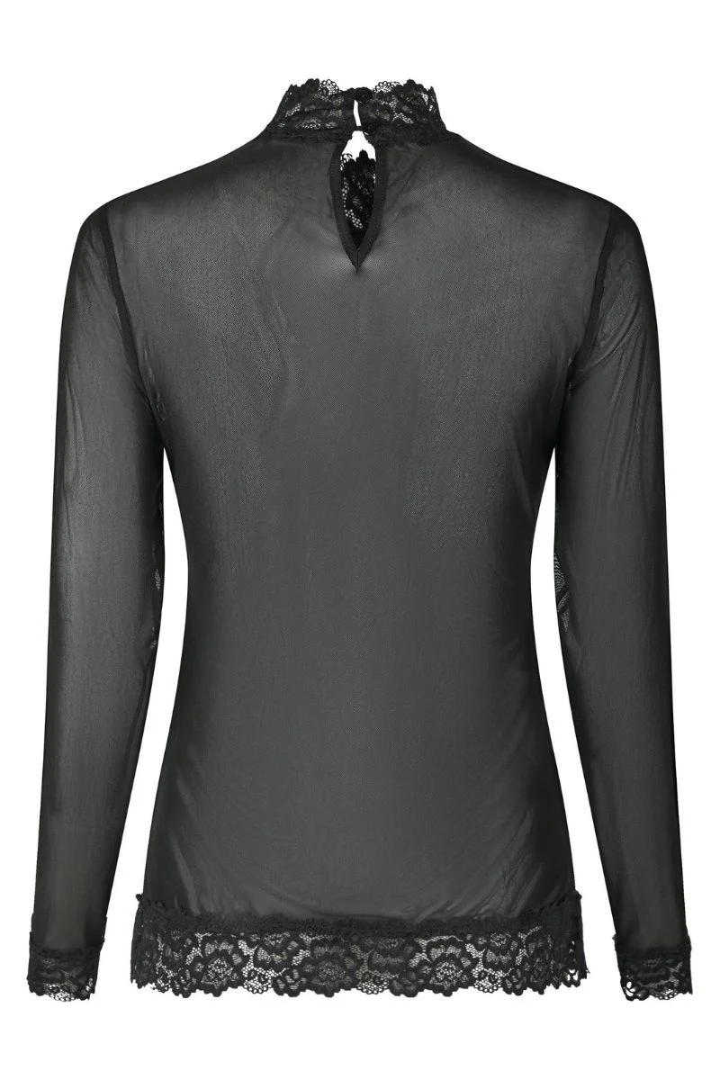 Liza Mesh Lace Blouse | Black | Mesh Bluse fra Neo Noir - Image 4