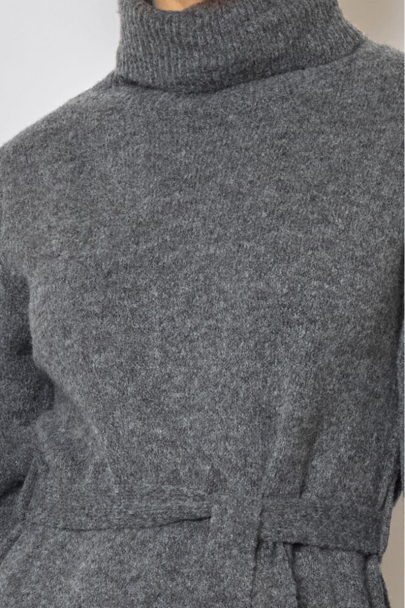 Long Knit Dress | Mørkegrå | Kjole fra Avery - Image 4