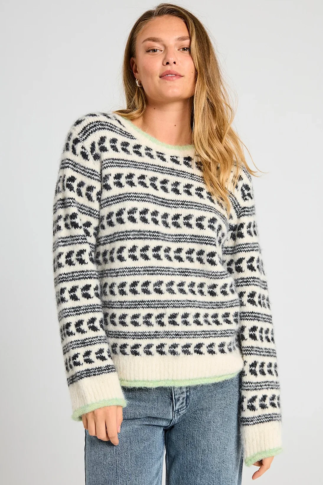 Louisa Pullover 205151 | Star Off-White W. Black | Strik fra Freequent - Image 2