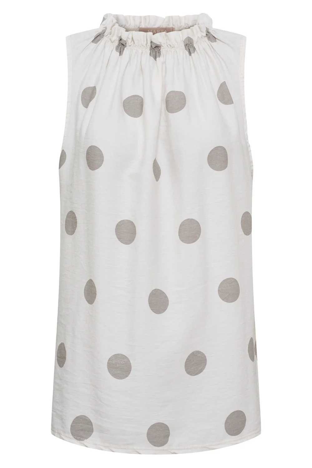 Lucina Dot Top | Beige Polka Dot