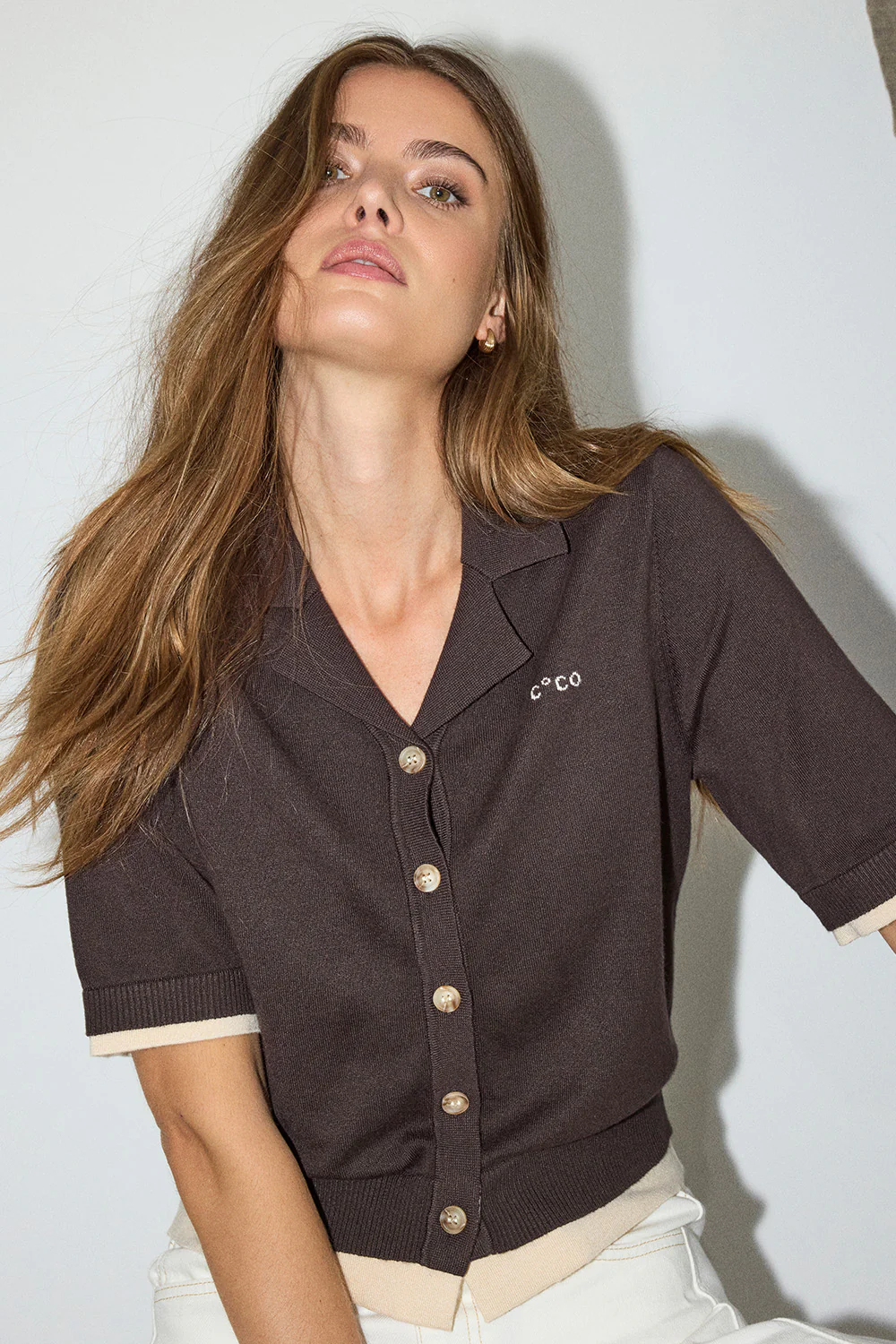 Lue Crop Cardigan 42019 | Dark Brown | Strik fra Co'couture
