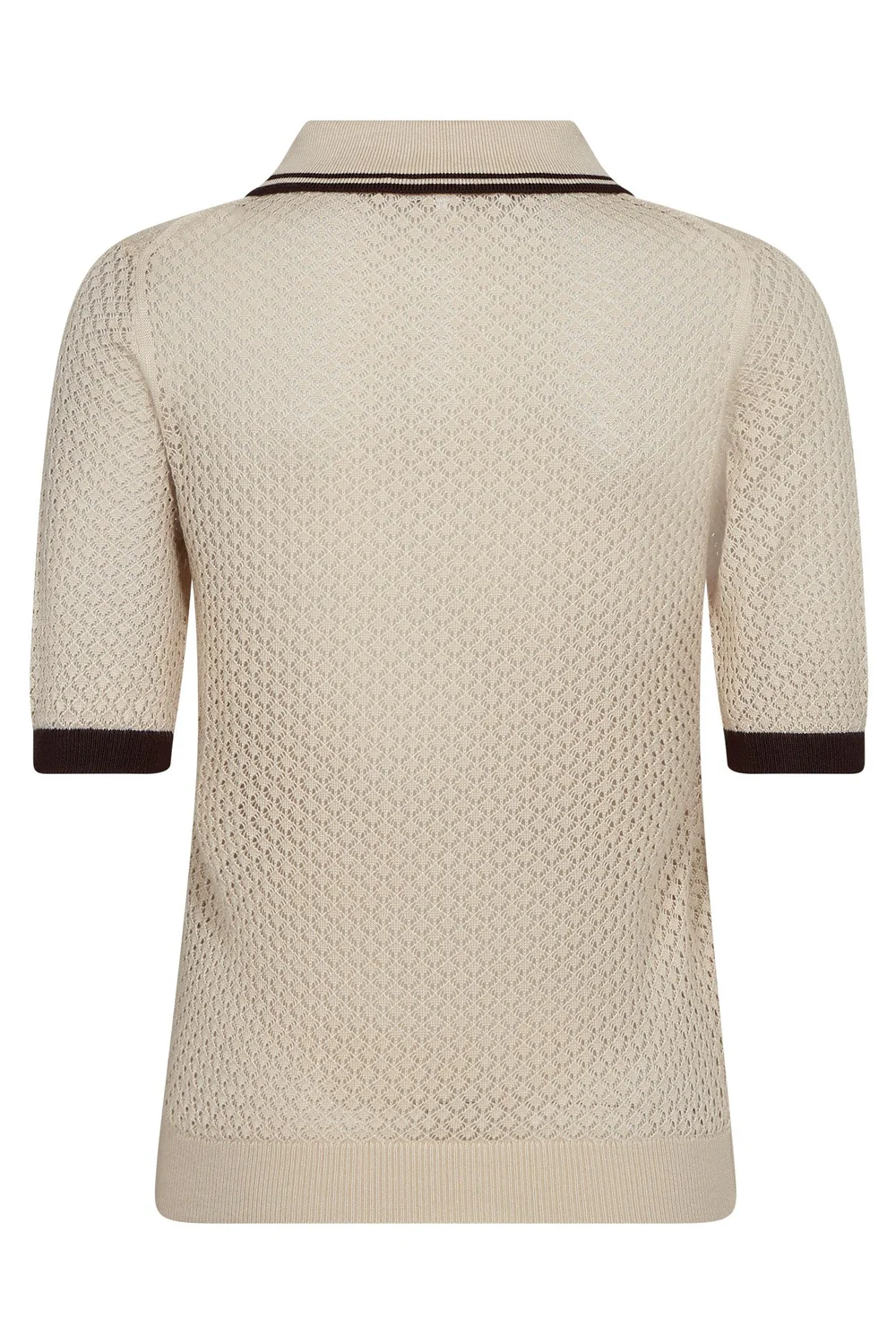 Lue Pointelle Polo Knit 42020 | Bone | Strik fra Co'couture - Image 4