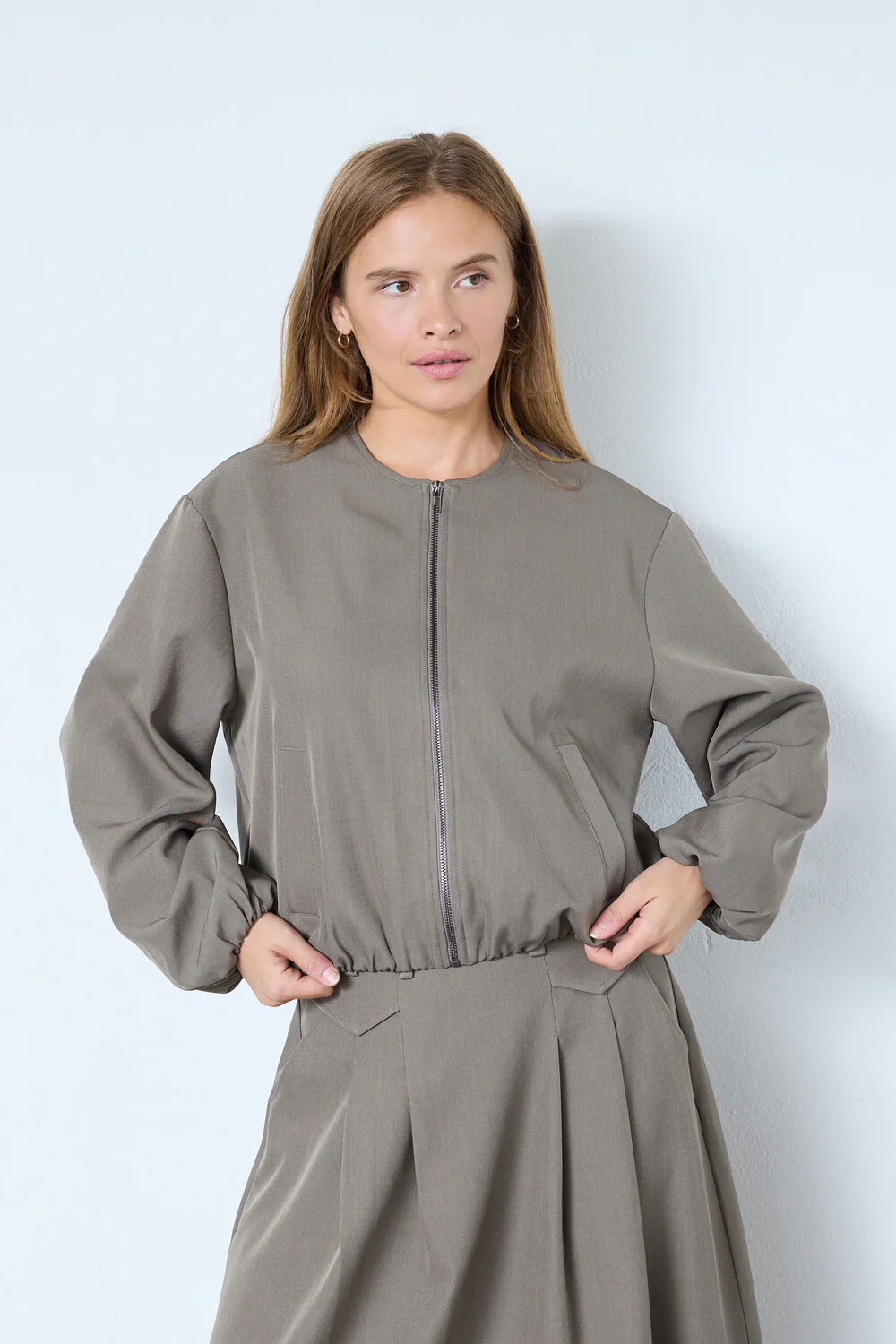 Luna Balloon Zip Jacket 30330 | Walnut | Jakke fra Co'couture - Image 10