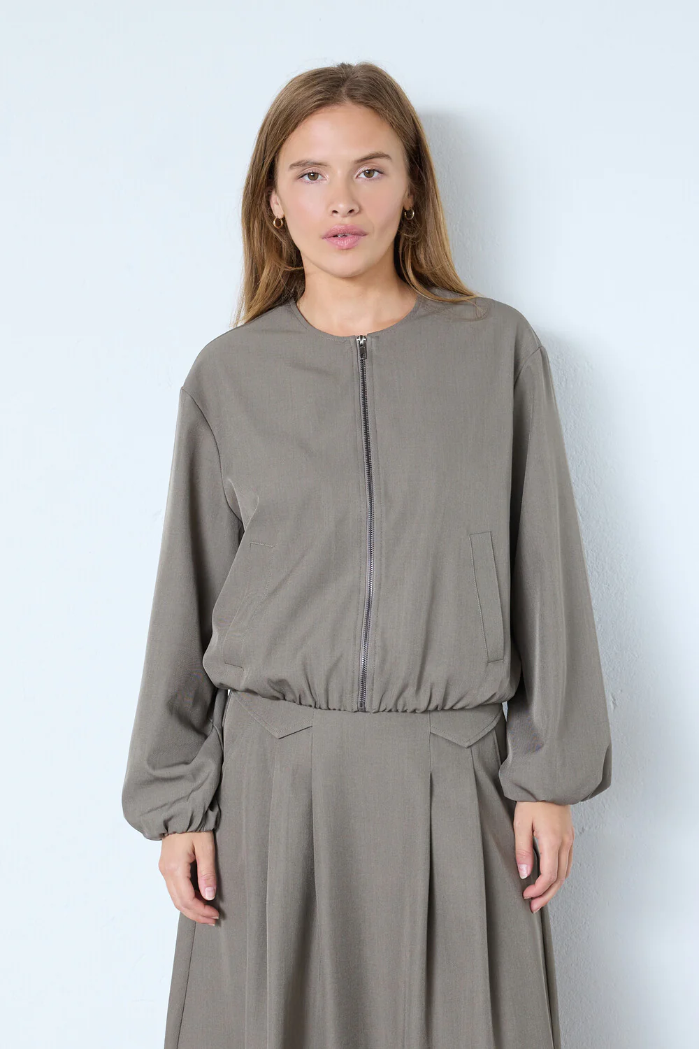 Luna Balloon Zip Jacket 30330 | Walnut | Jakke fra Co'couture - Image 9