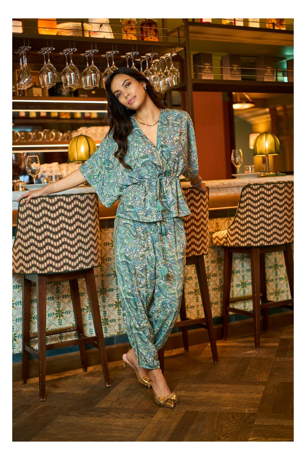 Luna Barrel Pant | Sea Green | Bukser fra Black Colour - Image 3