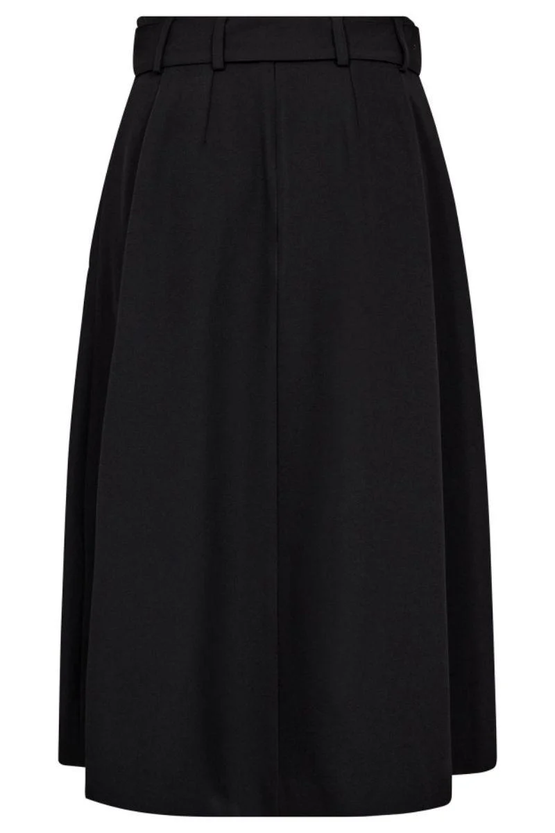 Luna Belt Midi Pleat Skirt 44003 | Black | Nederdel fra Co'couture - Image 3