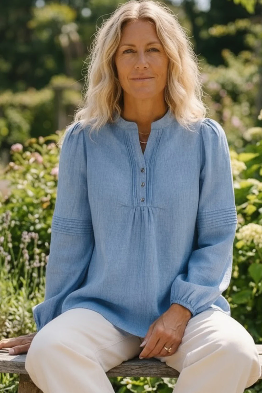 Luna Blouse | Blue | Bluse fra Prepair