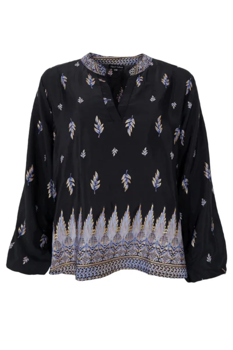 Luna Blouse | Fall Blue | Bluse fra Black Colour - Image 2