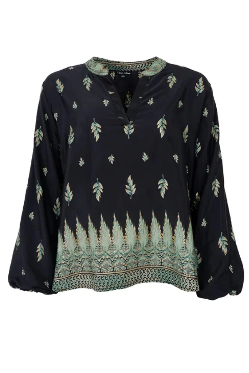Luna Blouse | Fall Green | Bluse fra Black Colour - Image 2