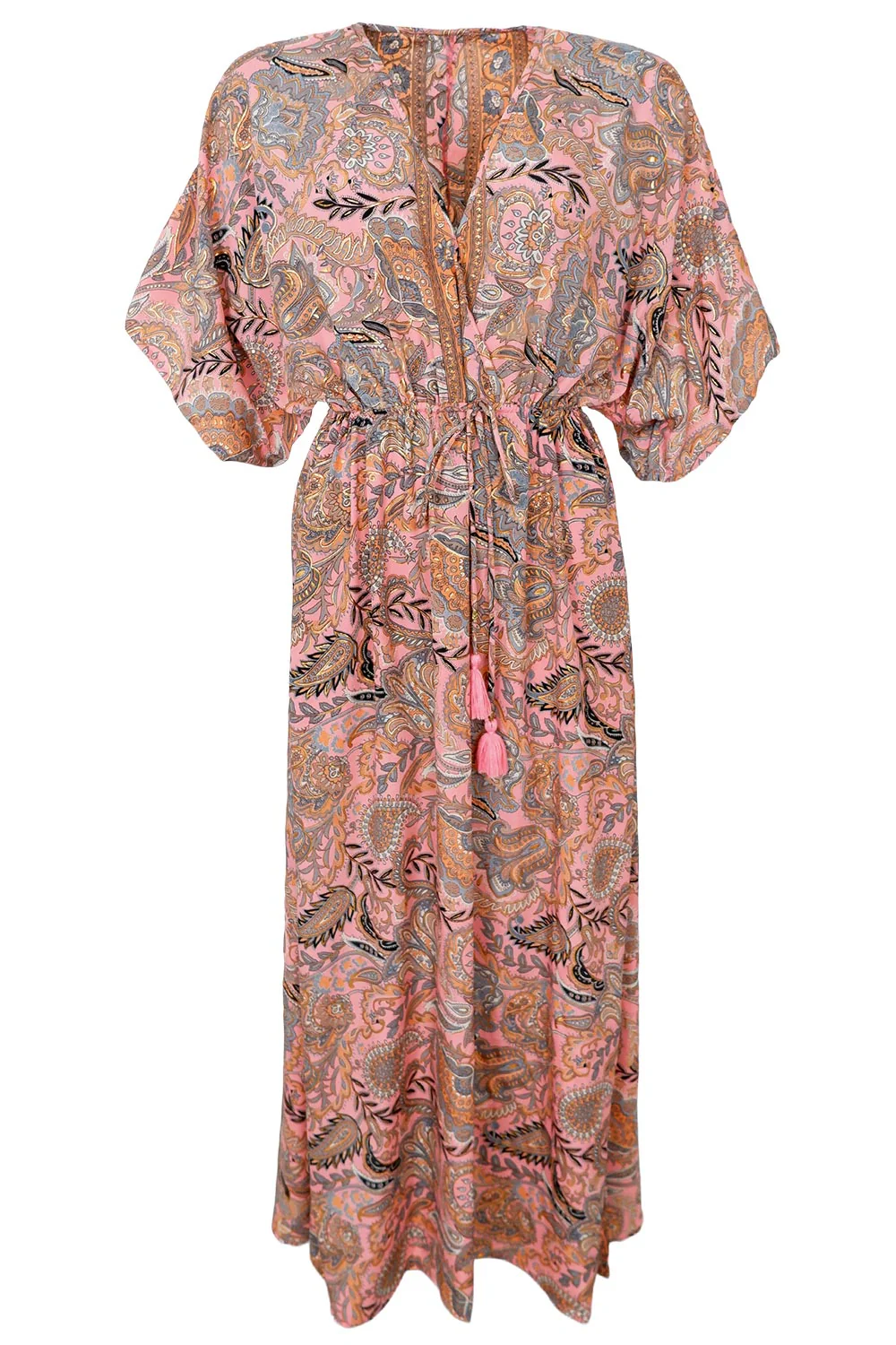Luna Long V-Neck Dress | Imperial Rose - Image 3
