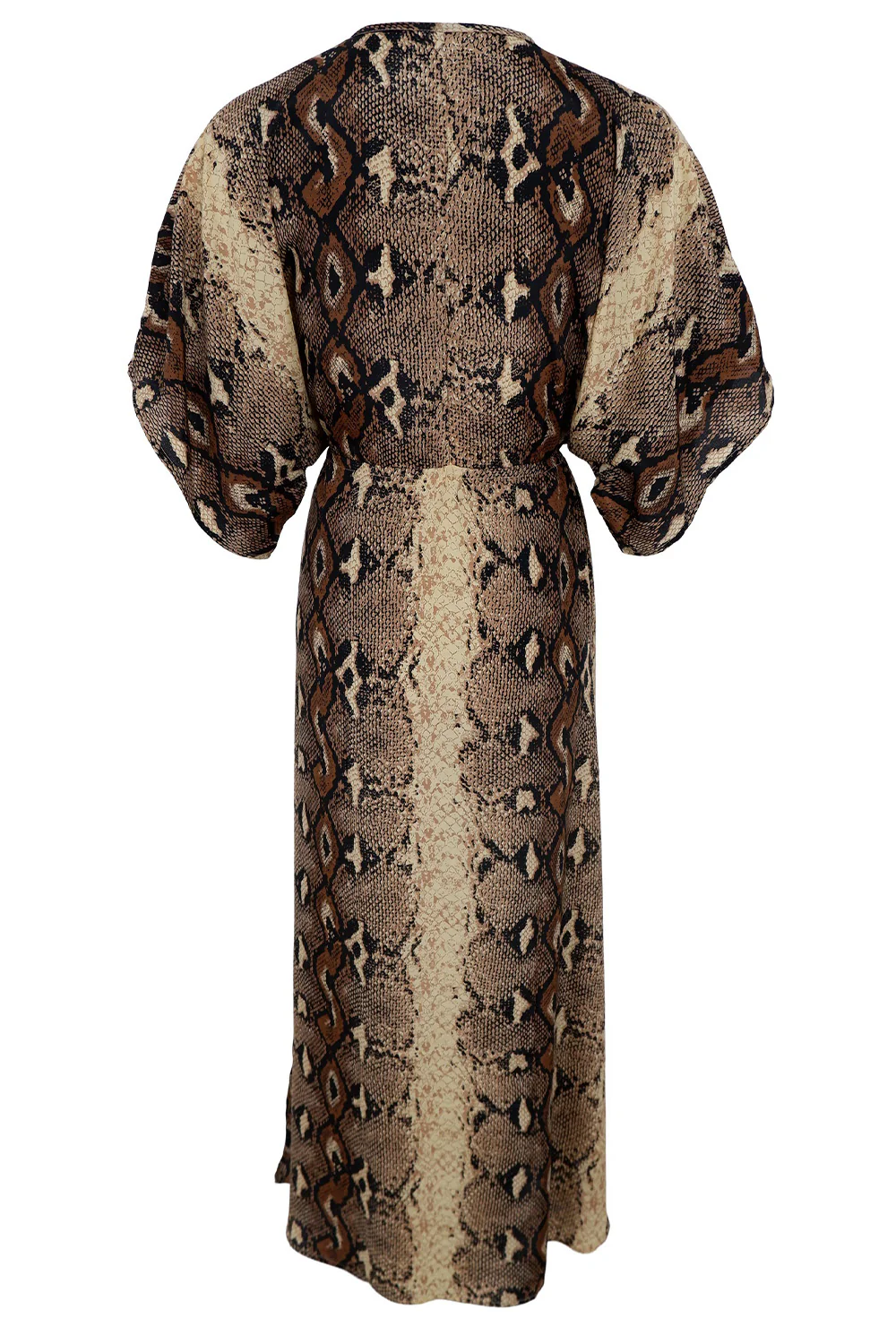 Luna Long V-Neck Dress | Python | Kjole fra Black Colour - Image 3