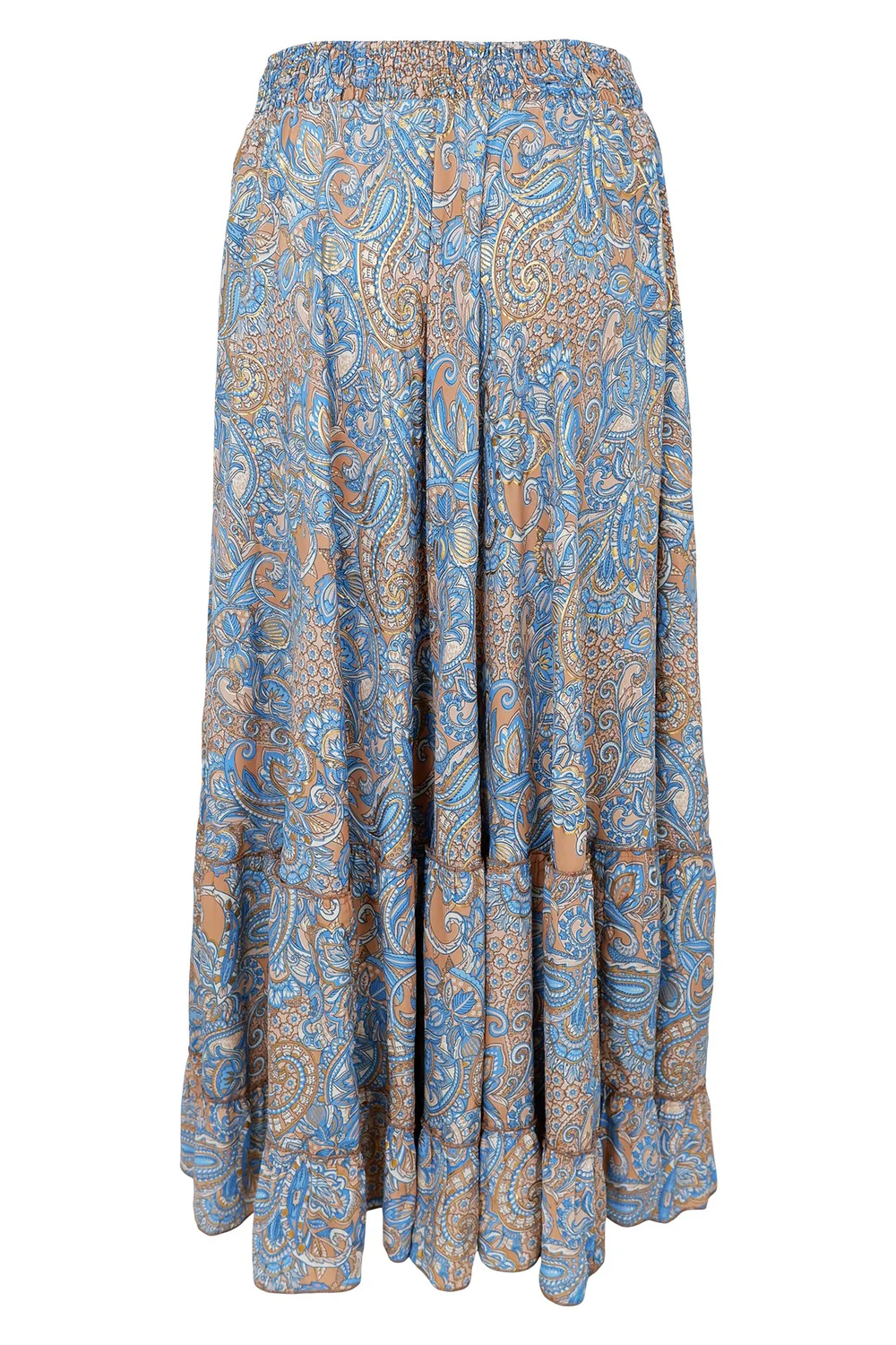Luna Maxi Frill Skirt | Golden Aqua - Image 2