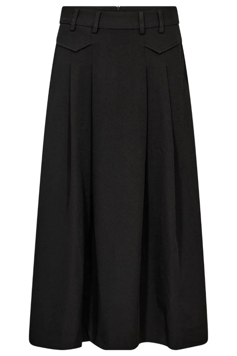 Luna Pocket Pleat Skirt 34222 | Black | Nederdel fra Co'couture - Image 2