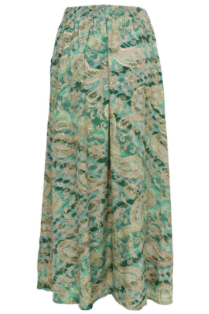 Luna Regular Skirt | Floral Green | Nederdel fra Black Colour - Image 2
