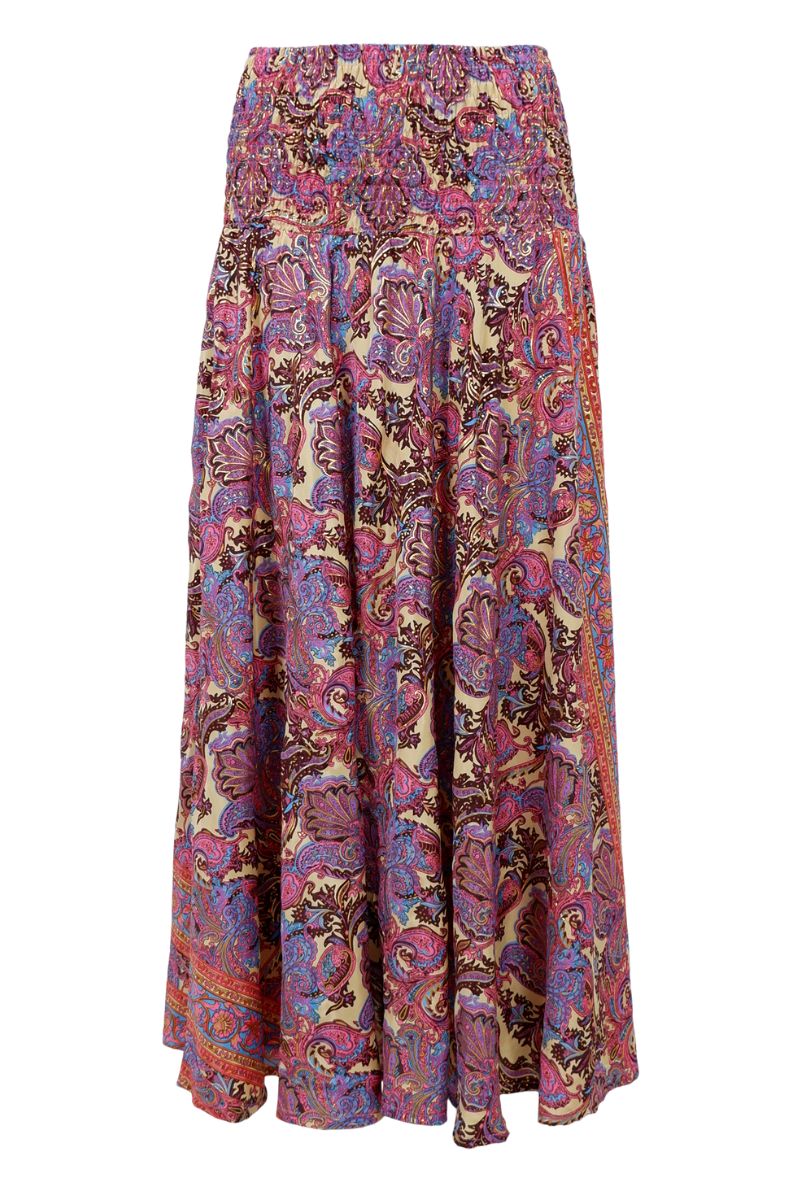 Luna Wide Smock Skirt | Royal Berry | Nederdel fra Black Colour - Image 3