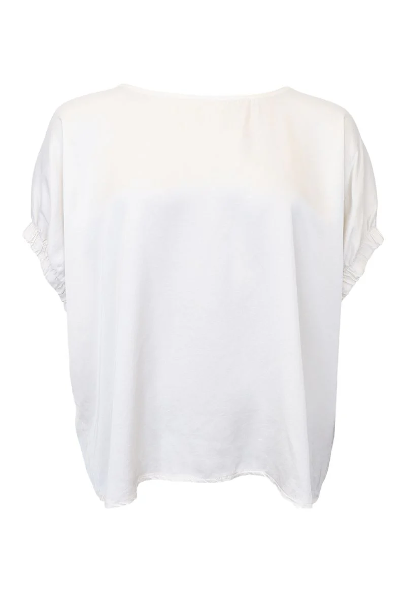 Mabel Blouse | Off White | Bluse fra Black Colour