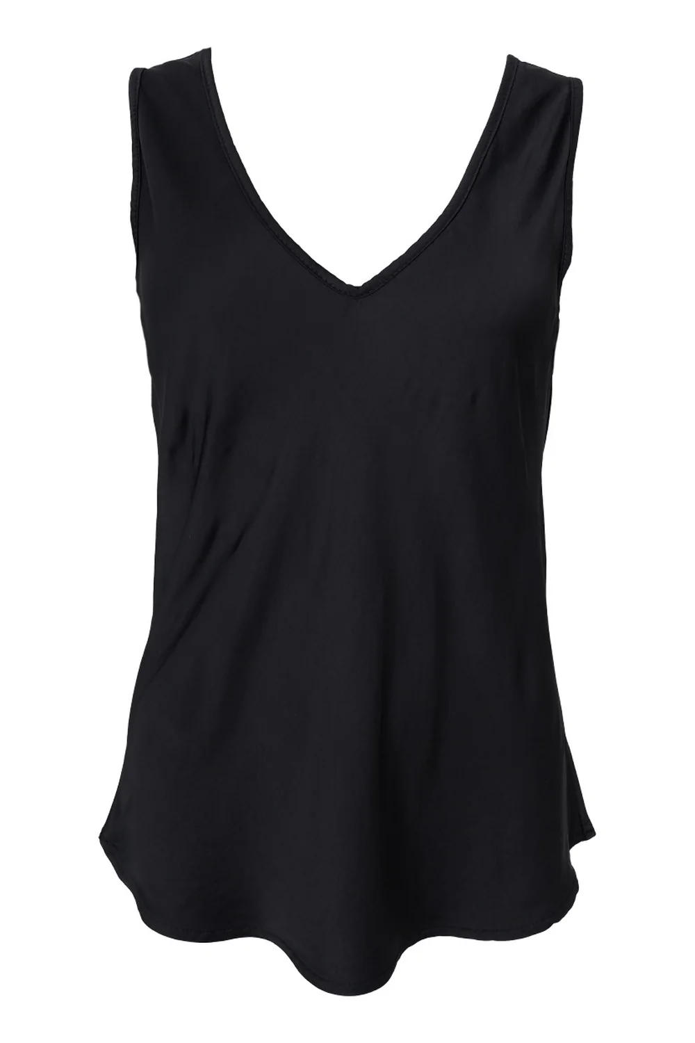 Mabel Double V-Neck Top | Black