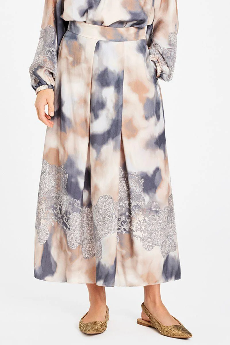 Mabell midi pleated skirt | Beige/Sand | Nederdel fra Gustav - Image 5
