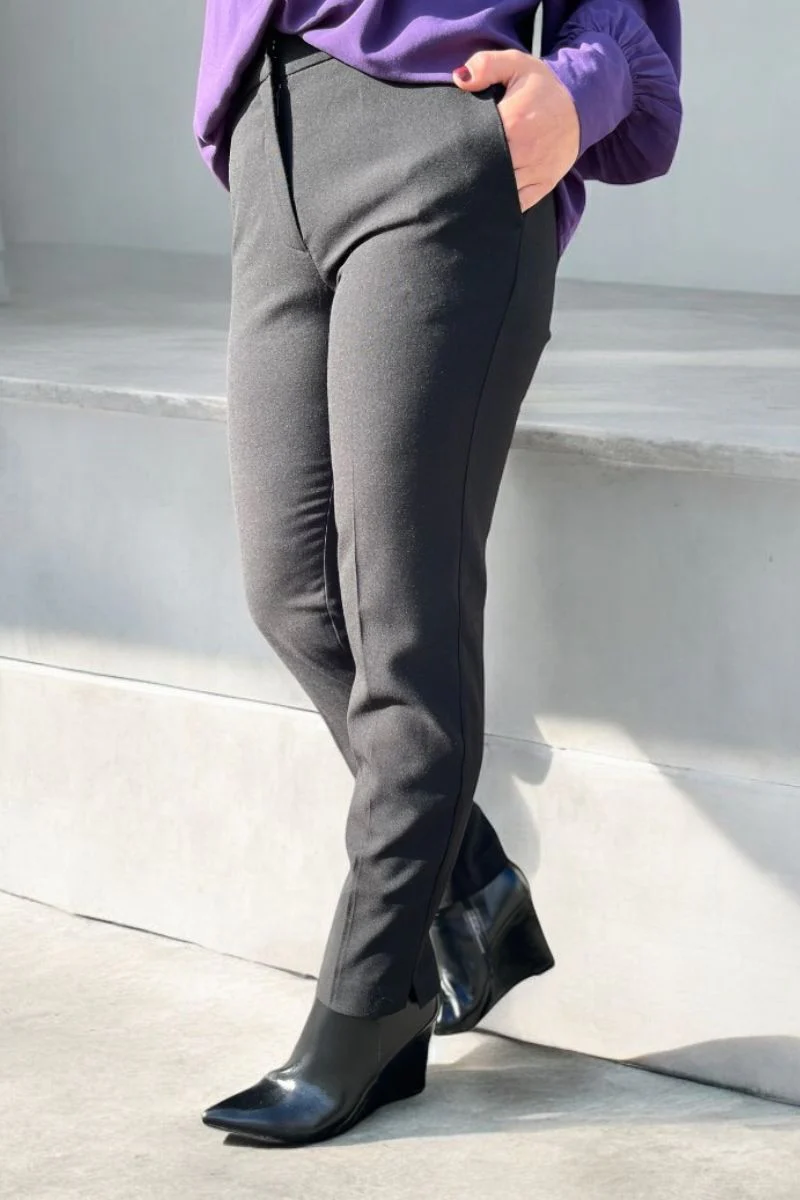 Mabely Pants 204262 | Dark Grey Melange | Bukser fra Freequent - Image 4