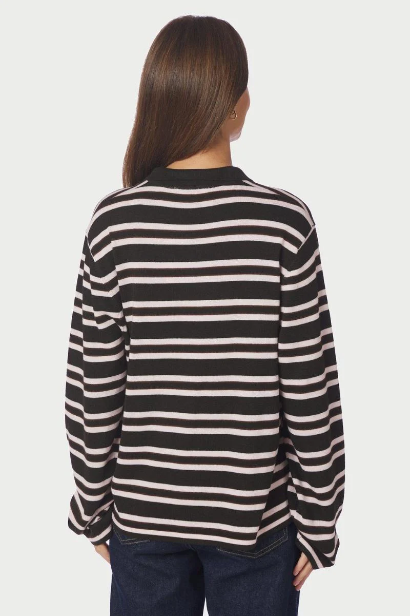 Mala Polo Knit Blouse | Dark Brown | Strik fra Neo Noir - Image 8