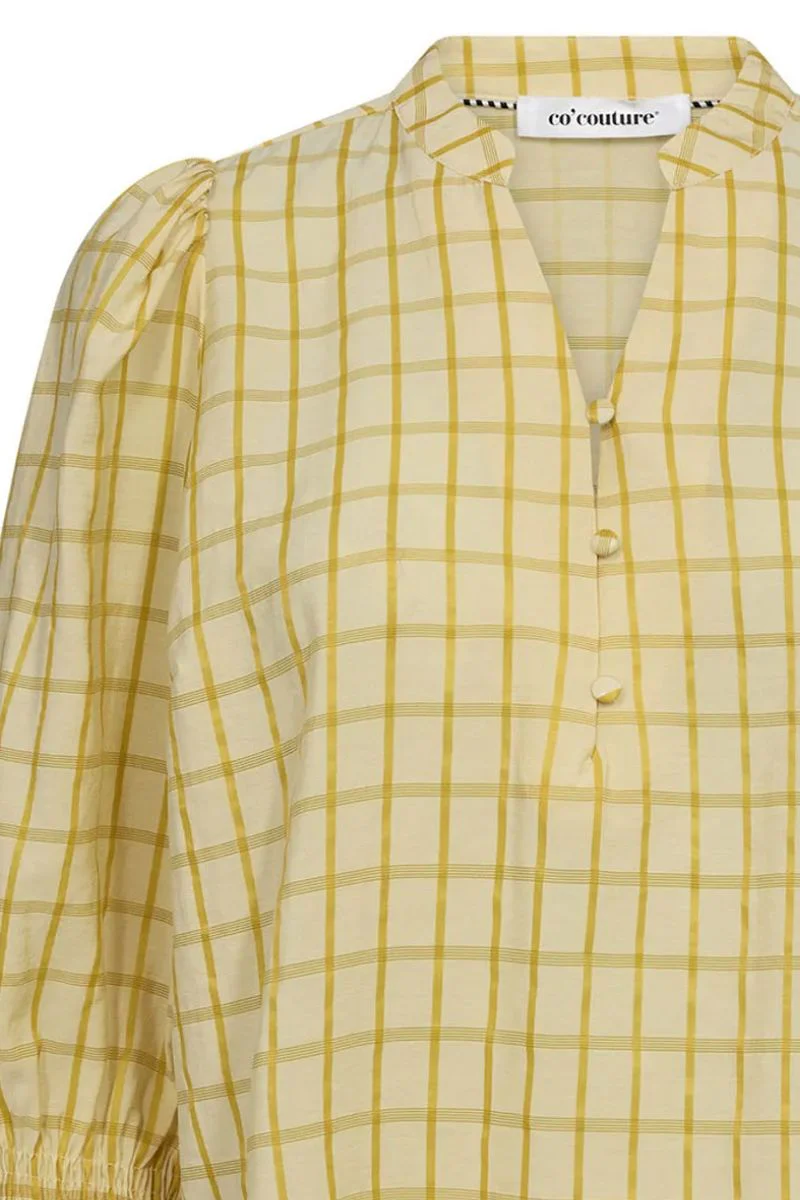 Mango Check SS Blouse 35937 | Pastel Yellow | Bluse fra Co'couture - Image 2