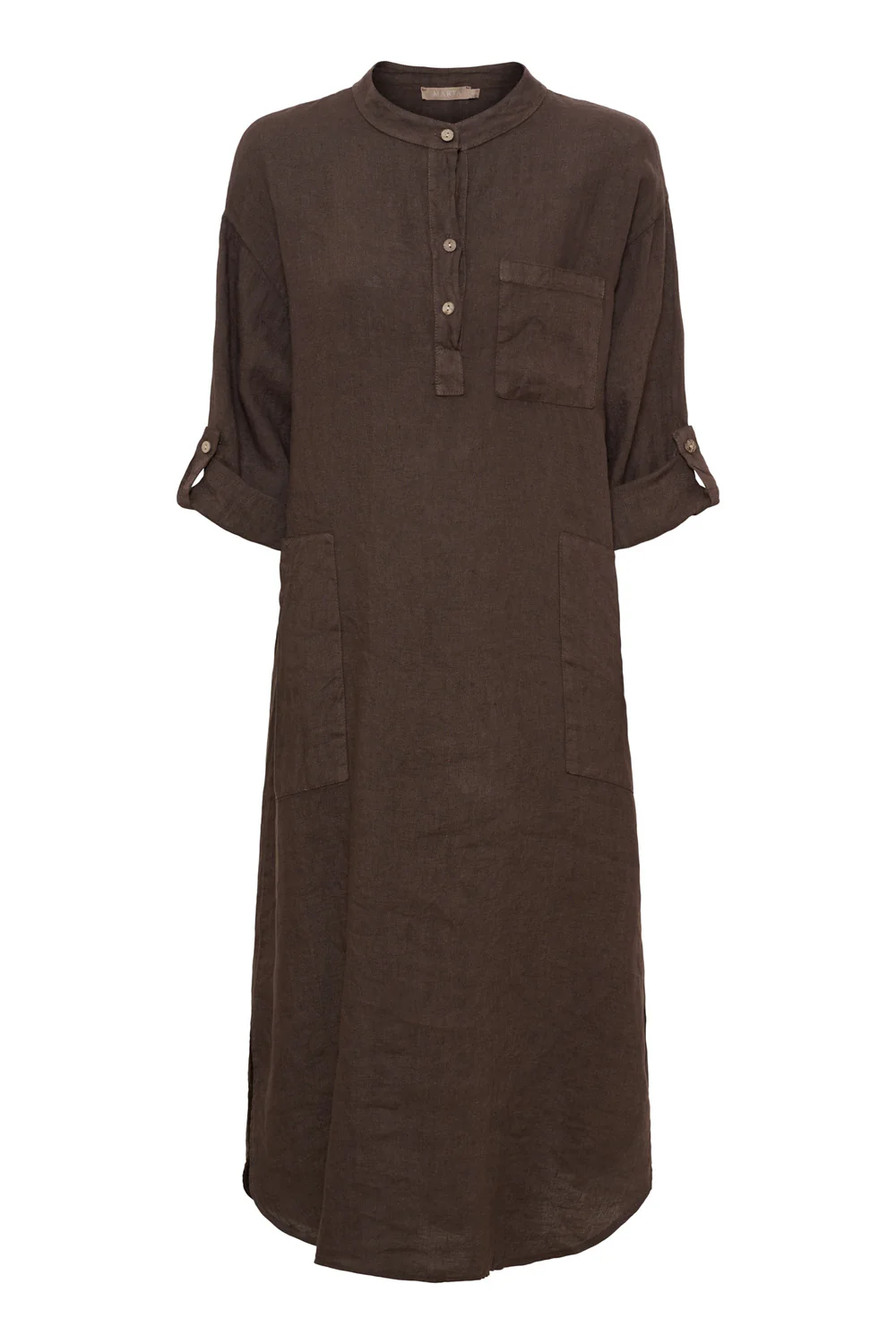 Marike Linen Dress | Mocha - Image 2