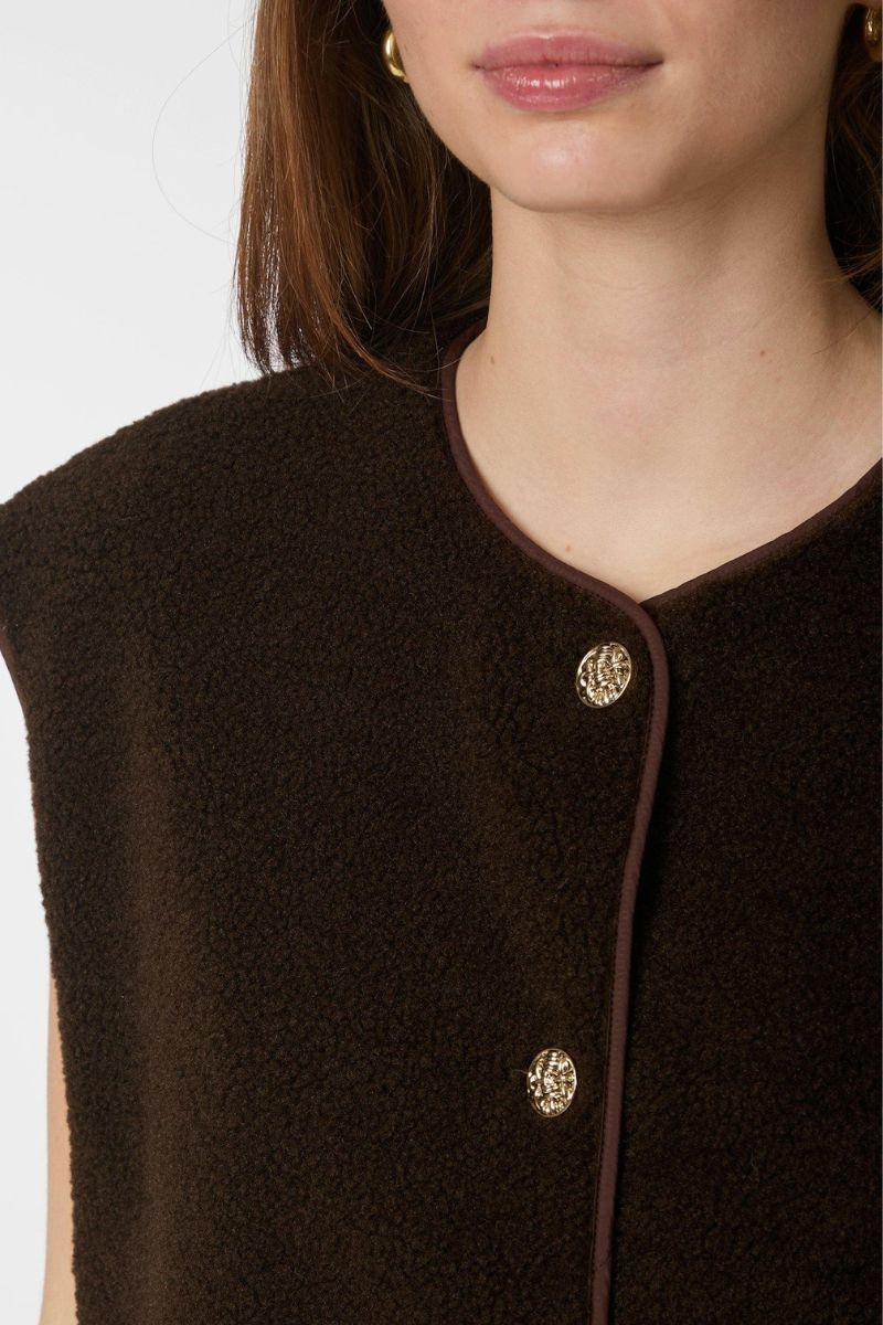 Mariko Teddy Vest | Dark Brown | Vest fra Neo Noir - Image 6