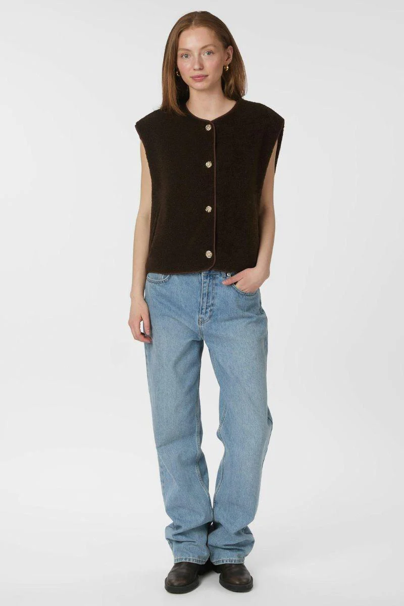 Mariko Teddy Vest | Dark Brown | Vest fra Neo Noir - Image 8
