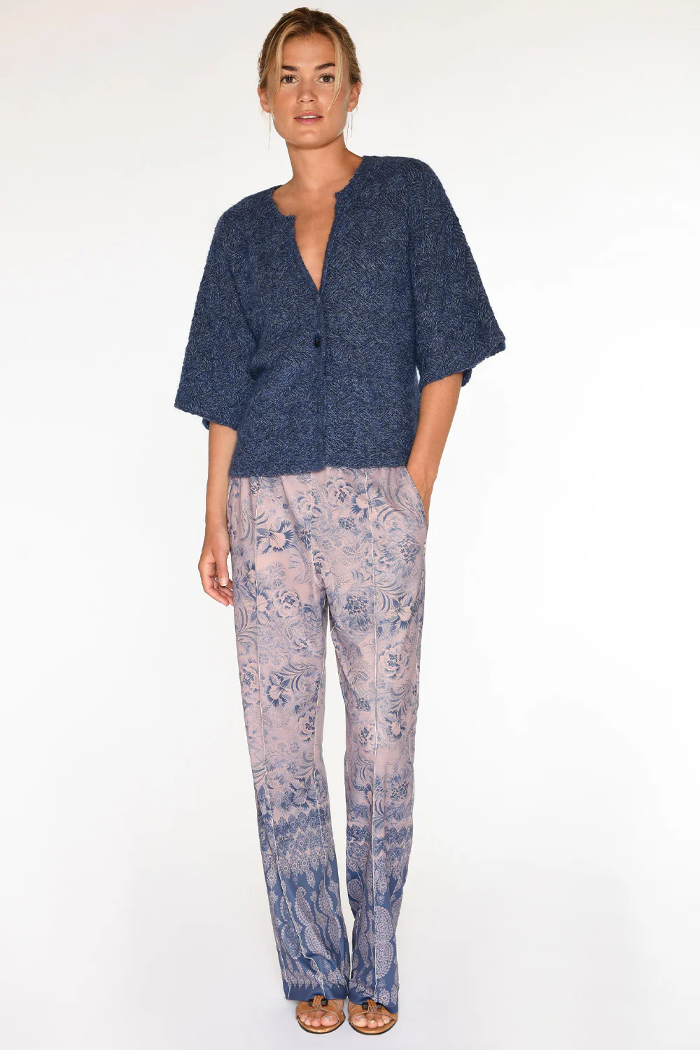 Marisa jersey pants | Navy/Rose | Bukser fra Gustav - Image 2