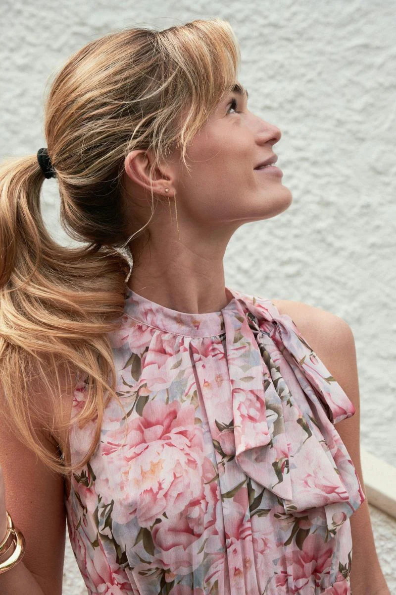 Marli Flower Chiffon Dress | Rose | Kjole fra Neo Noir - Image 5