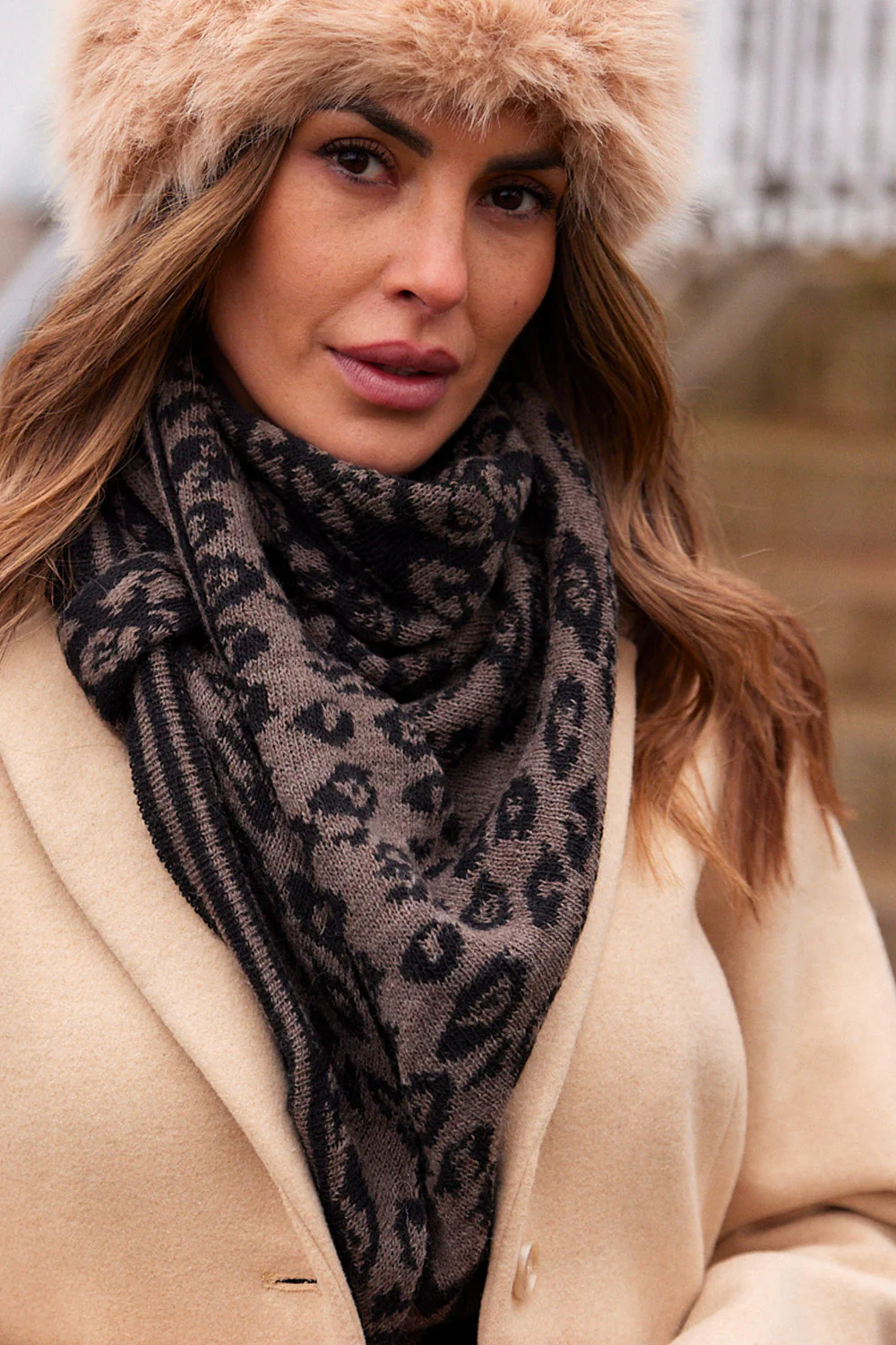 Matty Leo Scarf | Black/Taupe | Tørklæde fra Statebird