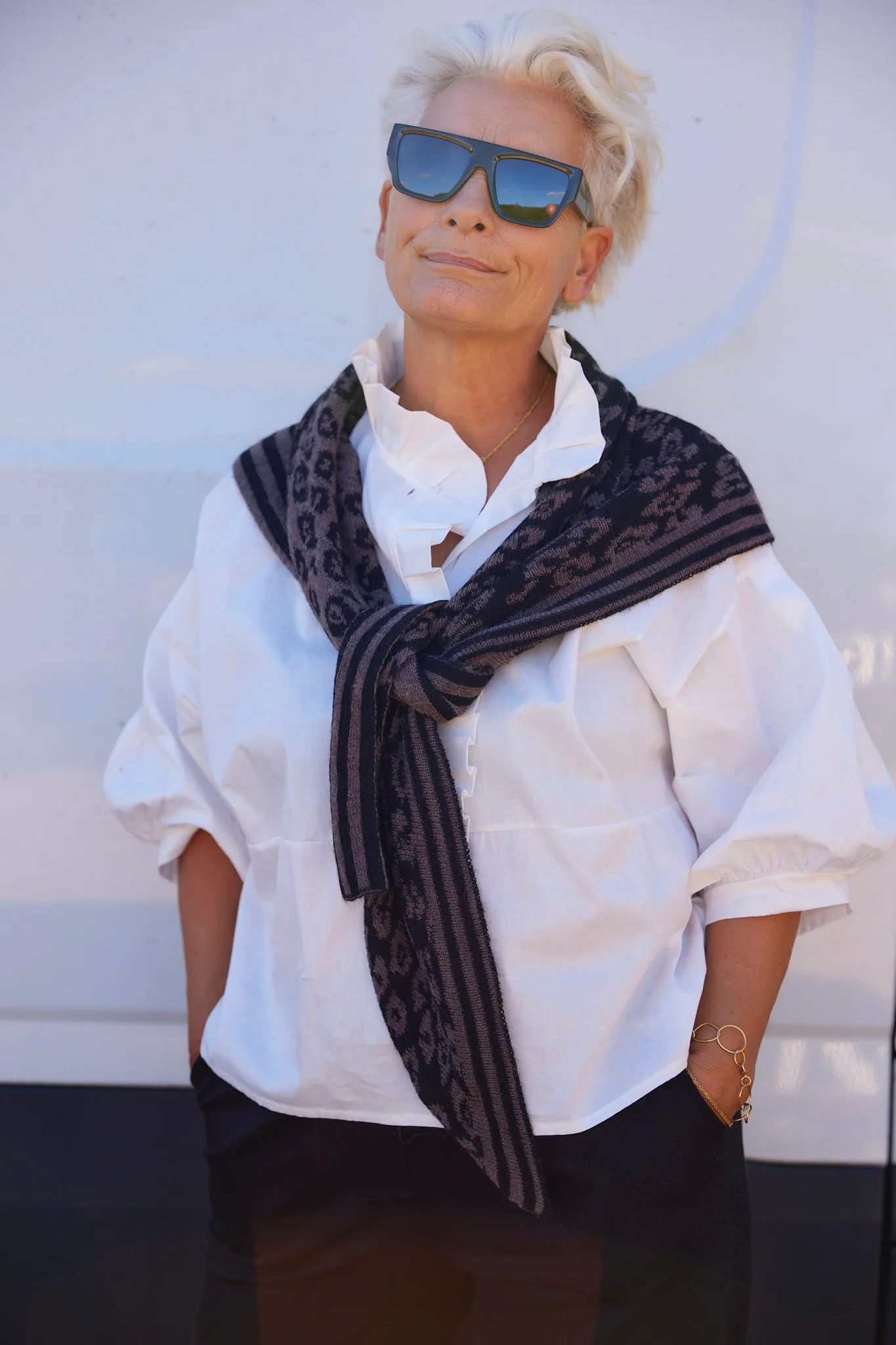 Matty Leo Scarf | Black/Taupe | Tørklæde fra Statebird - Image 5