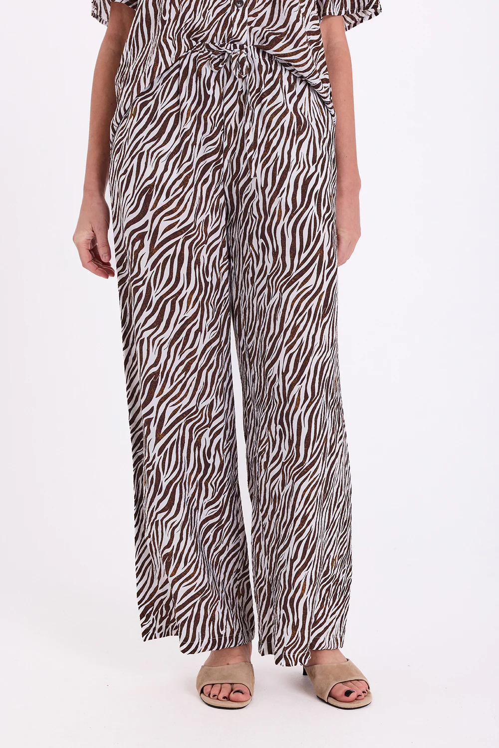 Mele Pants 208115 | Brilliant White W. Coffee Bean | Bukser fra Freequent - Image 3