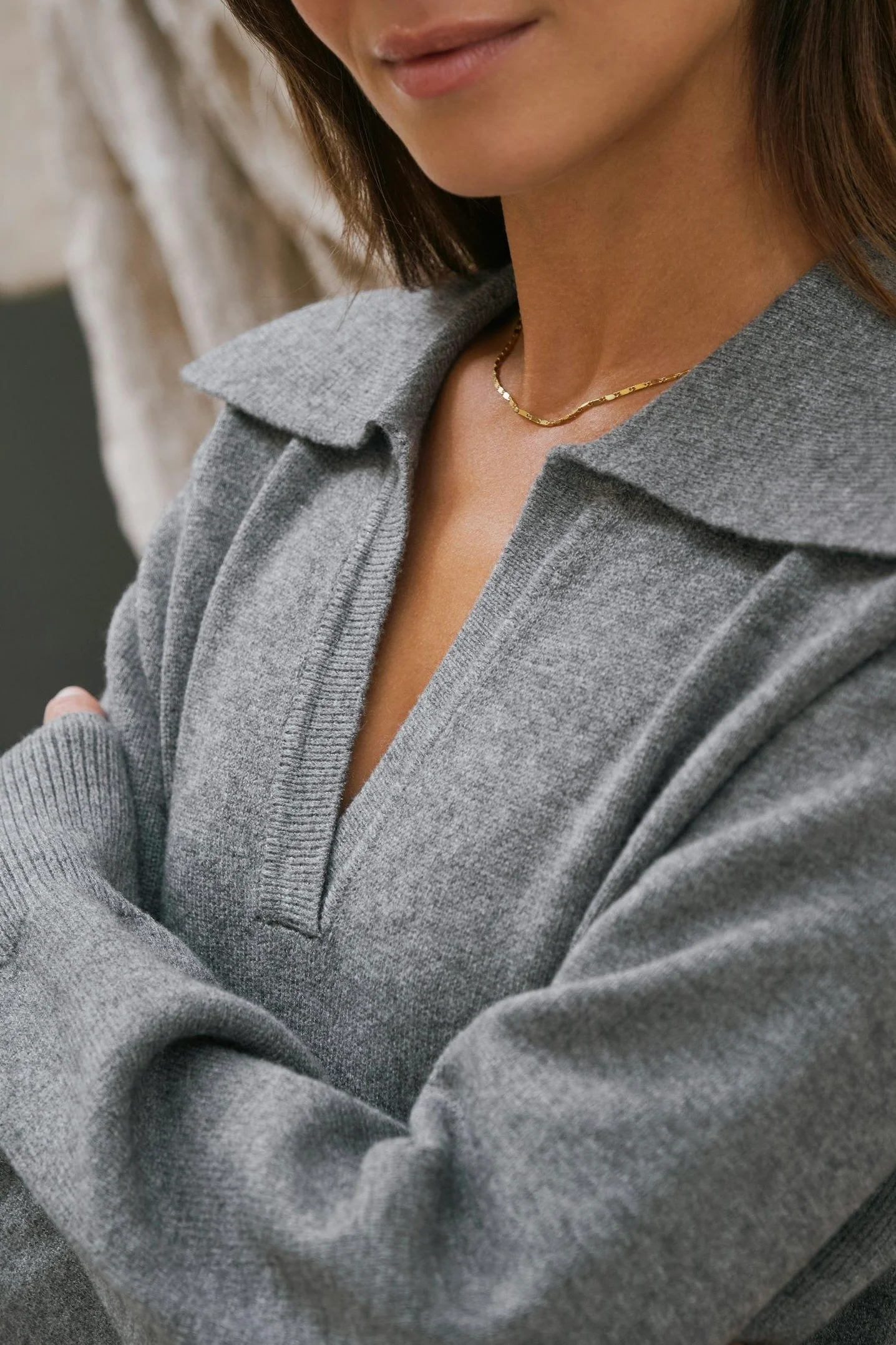 Melia Knit Dress | Dark Grey Melange | Strik fra Neo Noir - Image 3