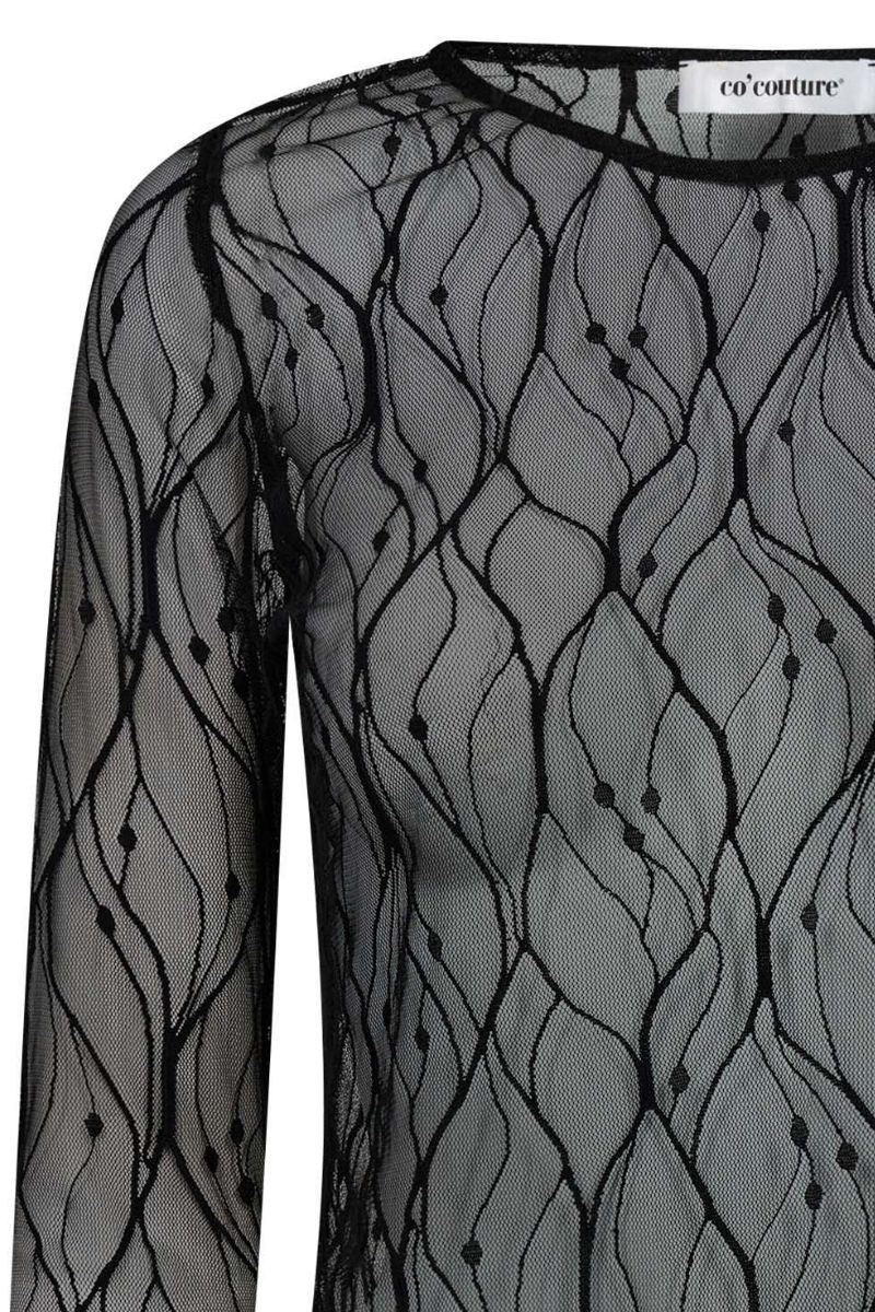Mercy Mesh O-Blouse 33187 | Black | T-Shirt fra Co'couture - Image 4