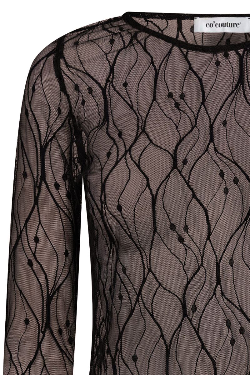 Mercy Mesh O-Blouse 33187 | Dark Brown | T-Shirt fra Co'couture - Image 2
