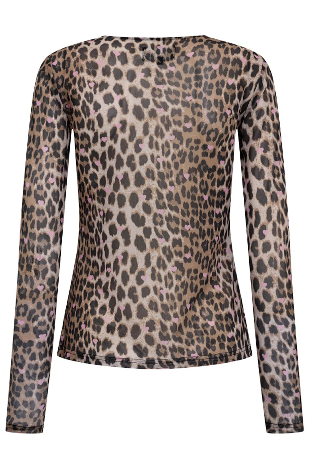 Mesh Ls Tshirt | Lux Leo Pink Heart | Bluse fra Liberté - Image 4