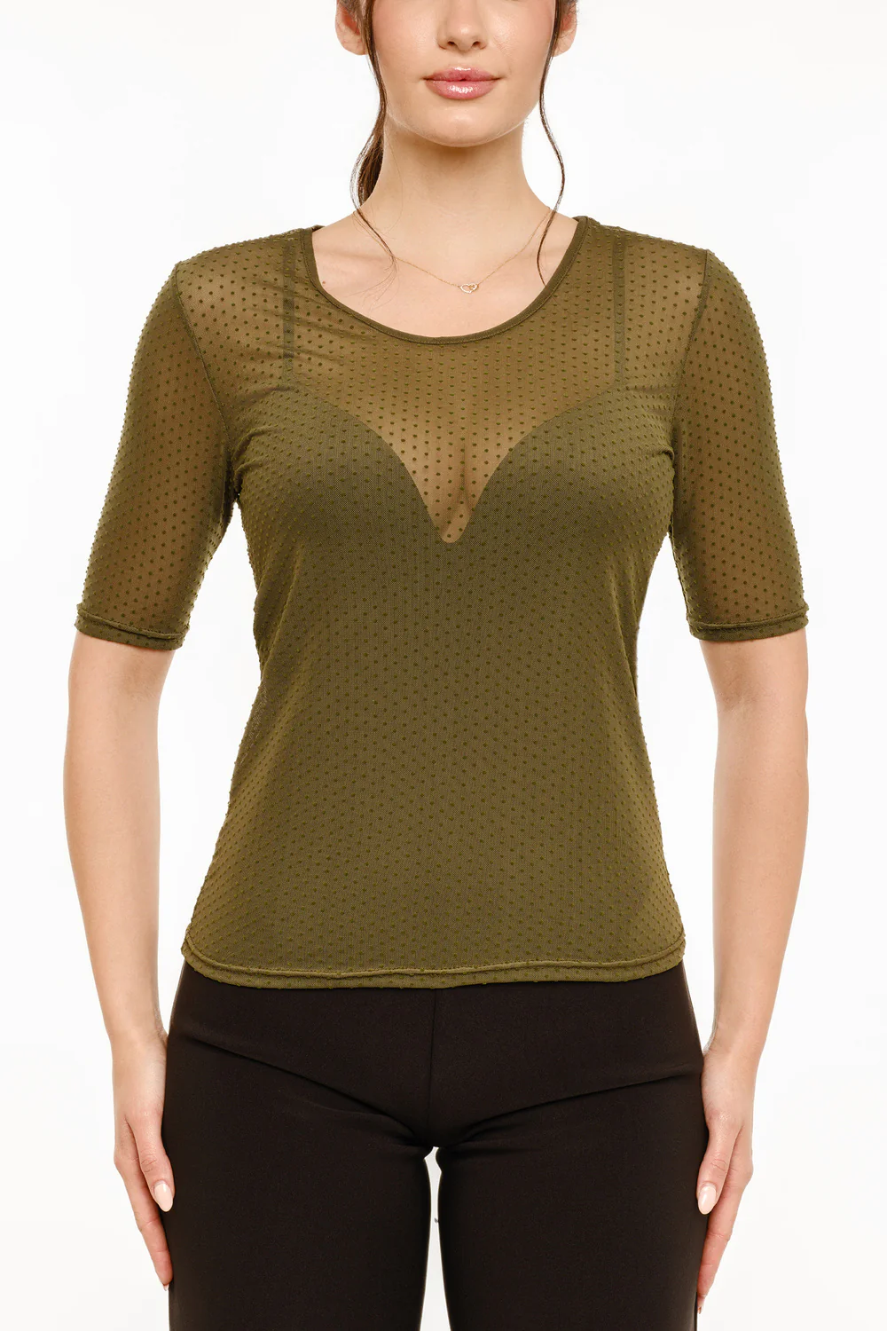 Mesh SS Tshirt Dot | Army - Image 2