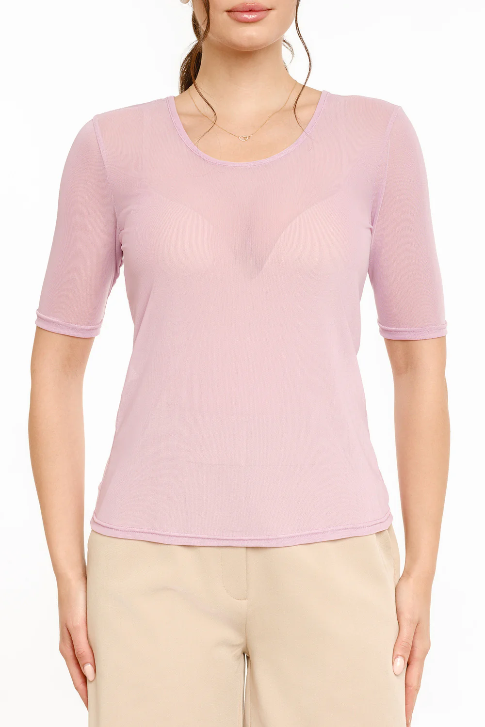 Mesh SS Tshirt | Lavender - Image 3
