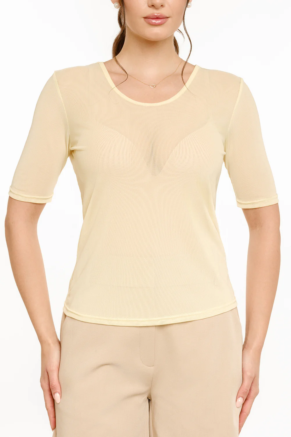 Mesh SS Tshirt | Yellow - Image 3