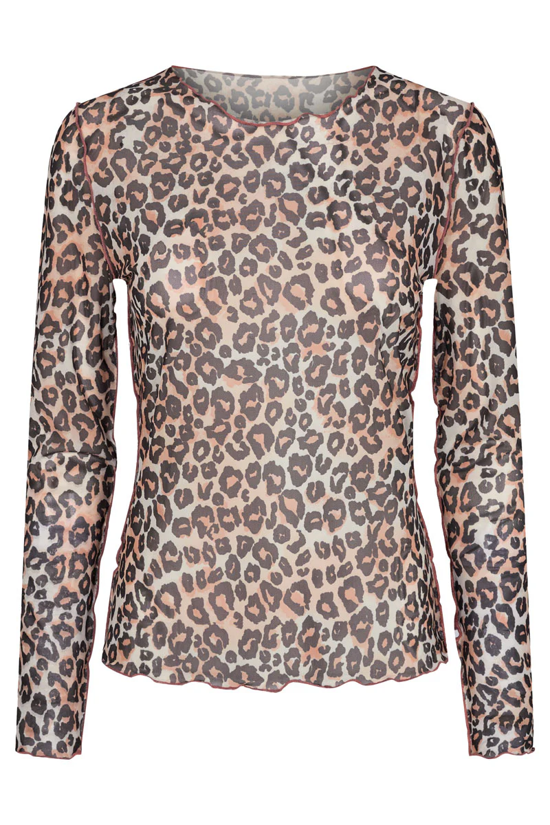 Mesh Top | Leo | Langærmet mesh top med print fra Liberté