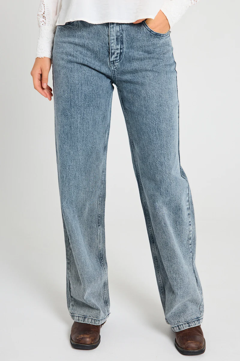 Midde Jeans 205113 | Medium Blue Denim W. Off-White | Bukser fra Freequent - Image 2