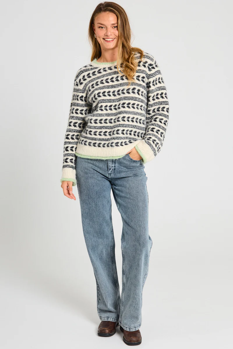 Midde Jeans 205113 | Medium Blue Denim W. Off-White | Bukser fra Freequent - Image 6