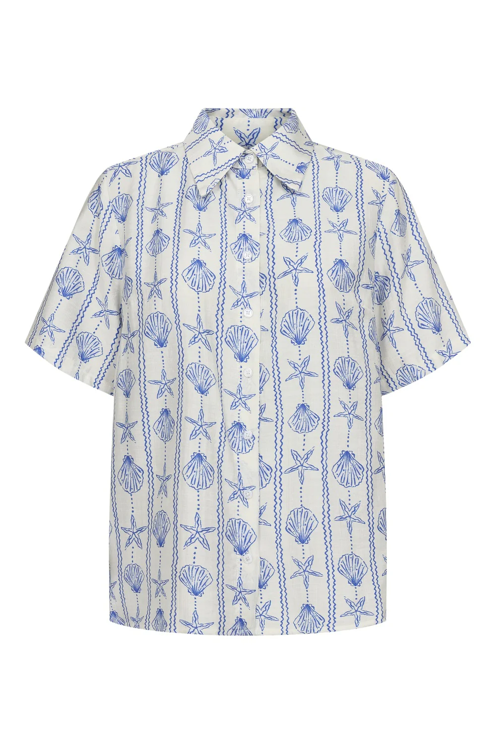 Mie Ss Shirt | Creme Blue Mussel | Skjorte fra Liberté - Image 2
