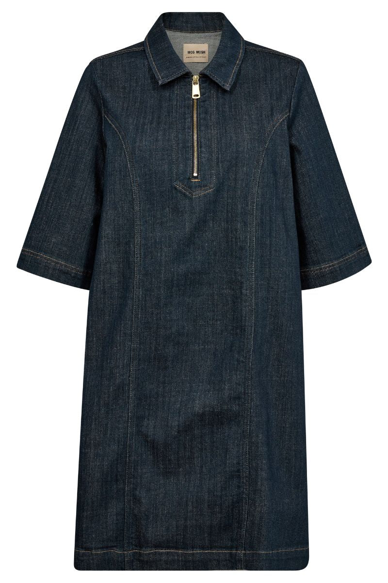 Abigail Denim Dress | Dark Blue | Kjole fra Mos Mosh - Image 2