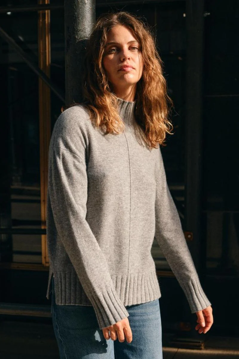 Aima Cashmere Highneck Knit | Sharkskin | Strik fra Mos Mosh - Image 5