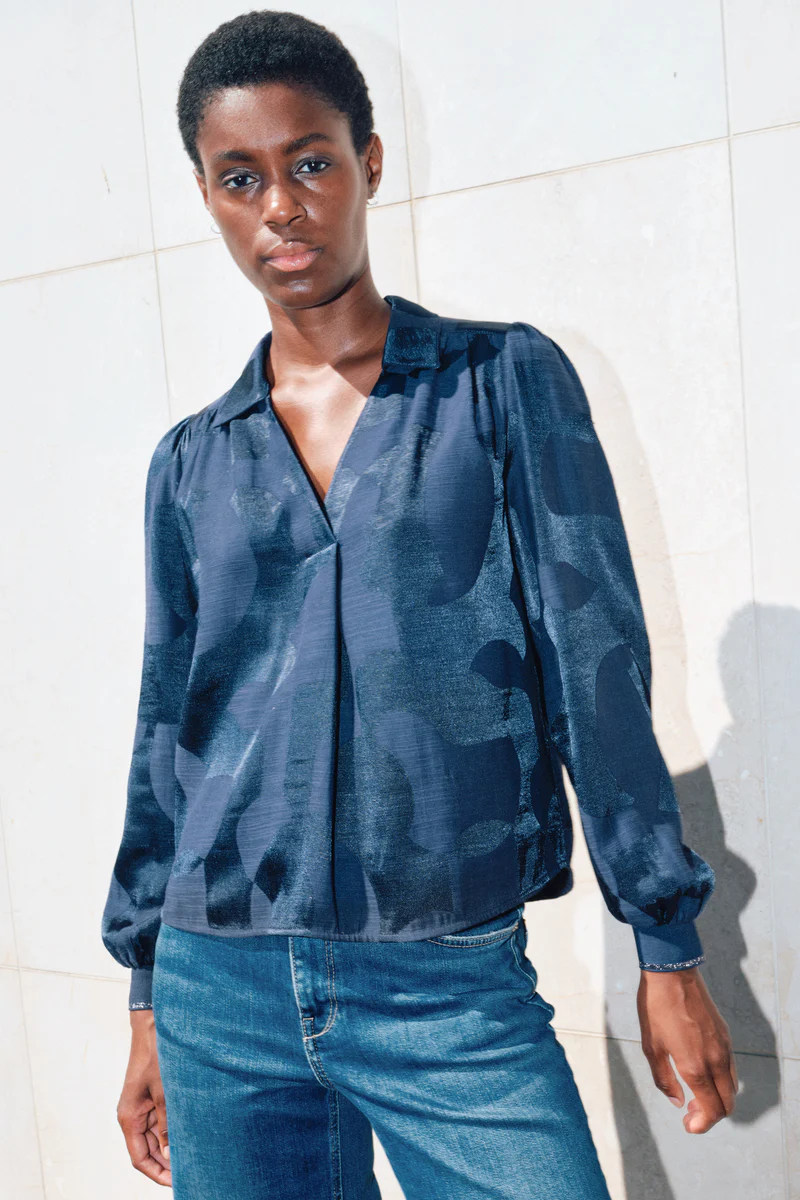 Aldo Baubles Jacq Blouse  | Salute Navy | Bluse fra Mos Mosh - Image 3